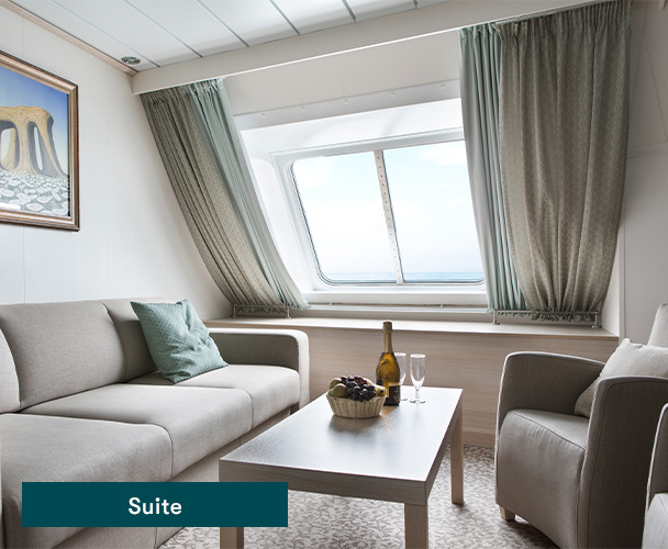 Vardagsrum i Suite på Baltic Queen